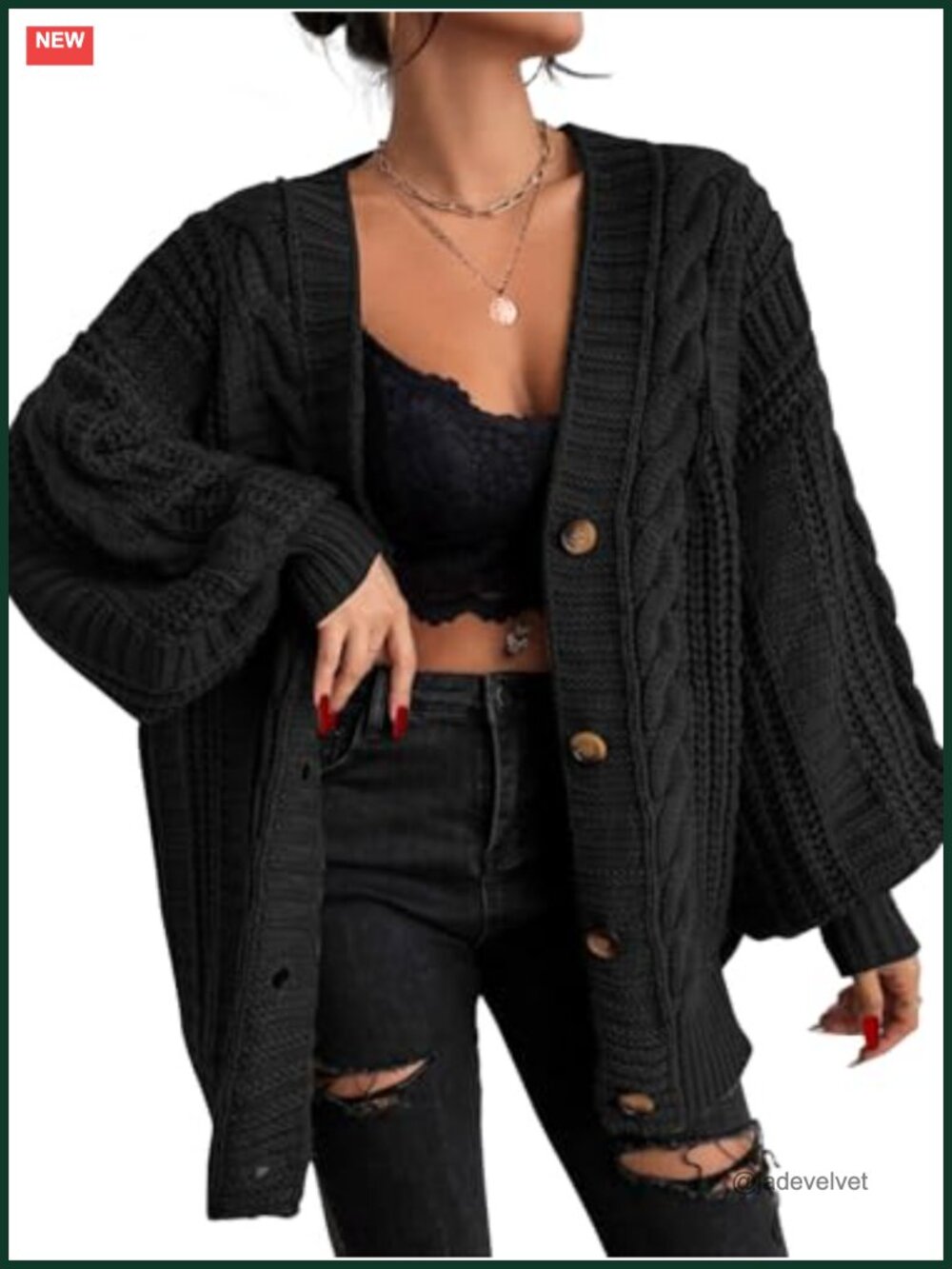 Oversized Cable Knit Cardigan Sweater Women Open Front Fall Winter Soft Knitwear